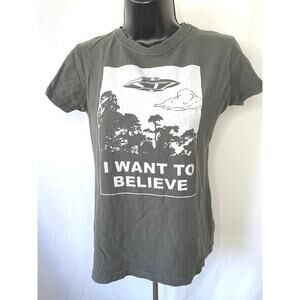 I Want To Believe UFO Graphic Tee Small Tultex